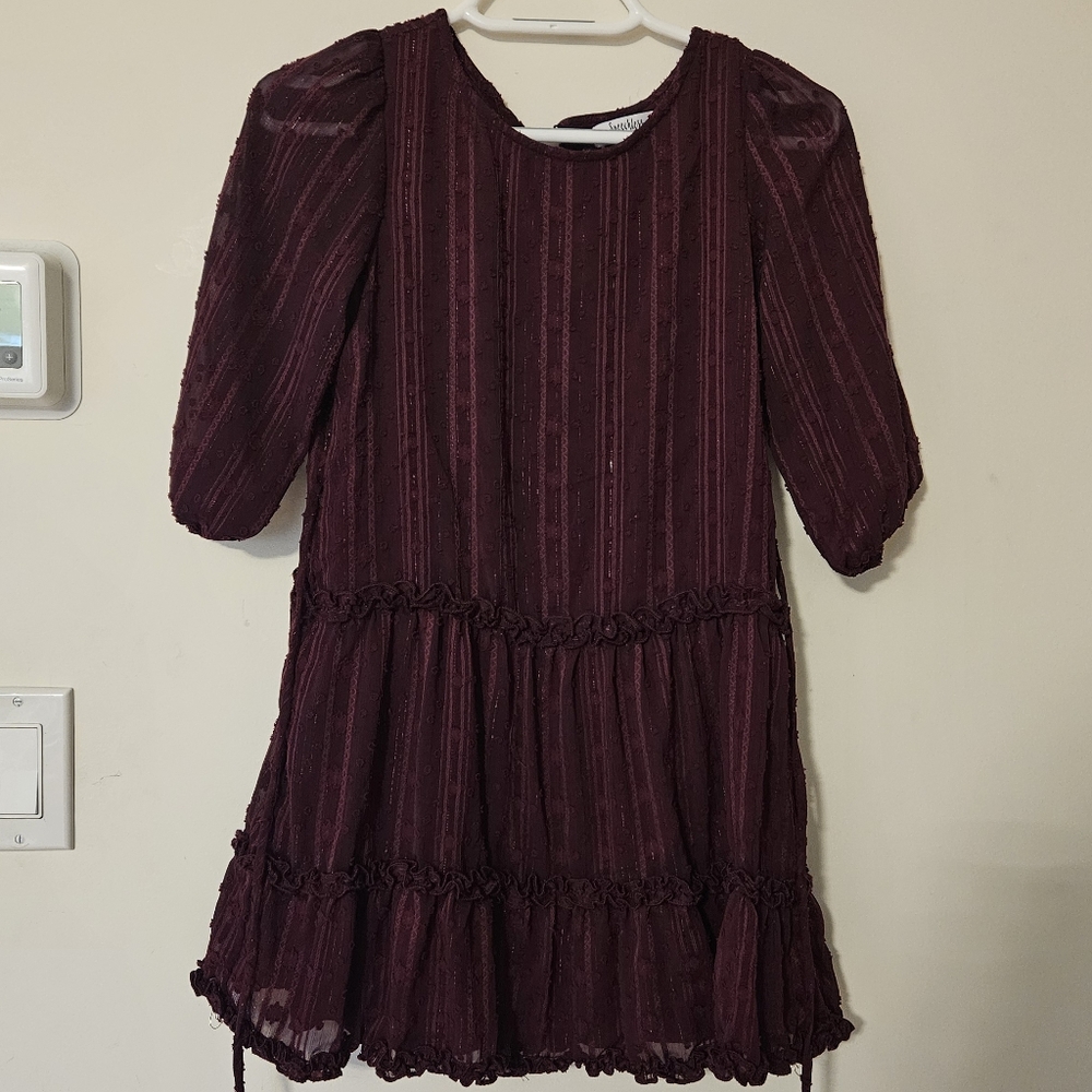 Burgundy Girls Dress